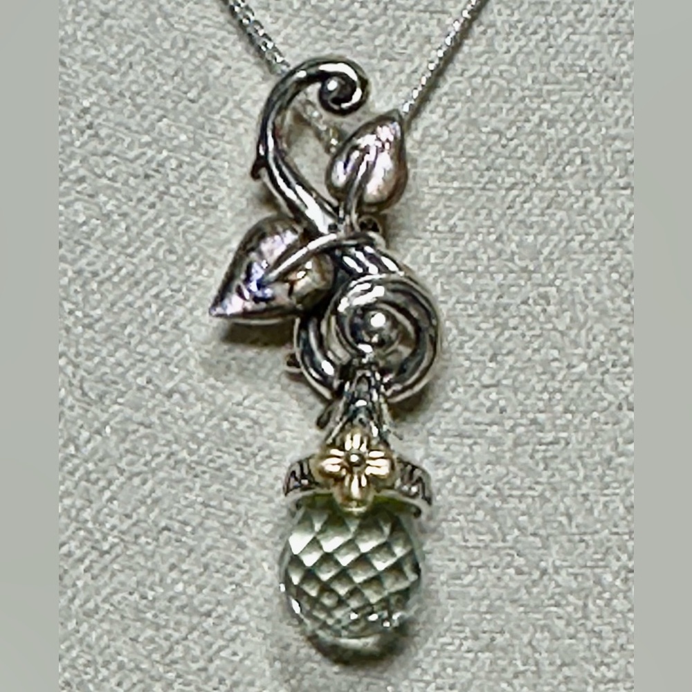 UNIQUE Barbara Bixby Pendant/Necklace 18” (Read) 18k & 925 LOT#96